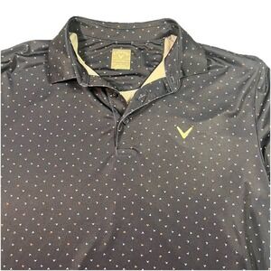 Callaway Opti-Dri M Dark Blue Geometric All Over Print Performance Golf Polo